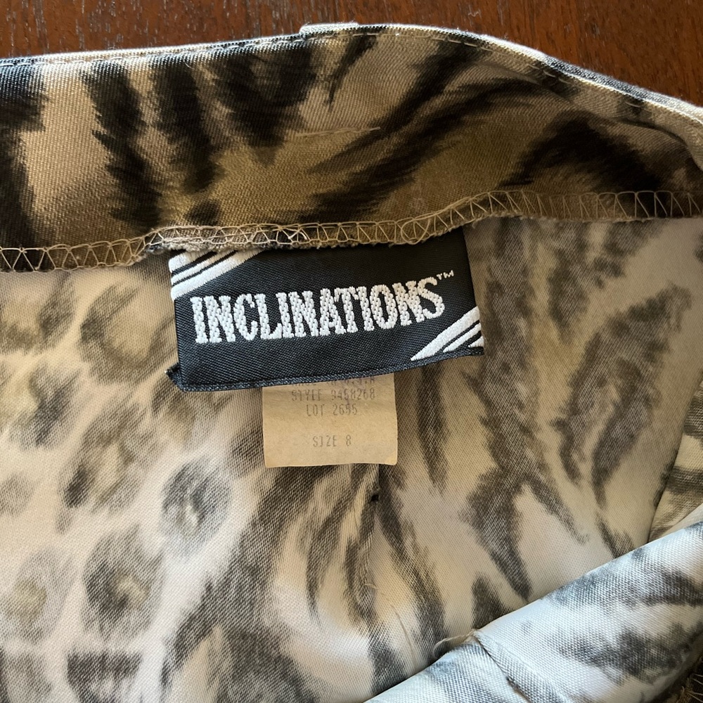 Inclinations 70’s vintage gray black animal print skirt - Picture 8 of 9